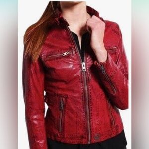 Red Leather Women’s Jacket